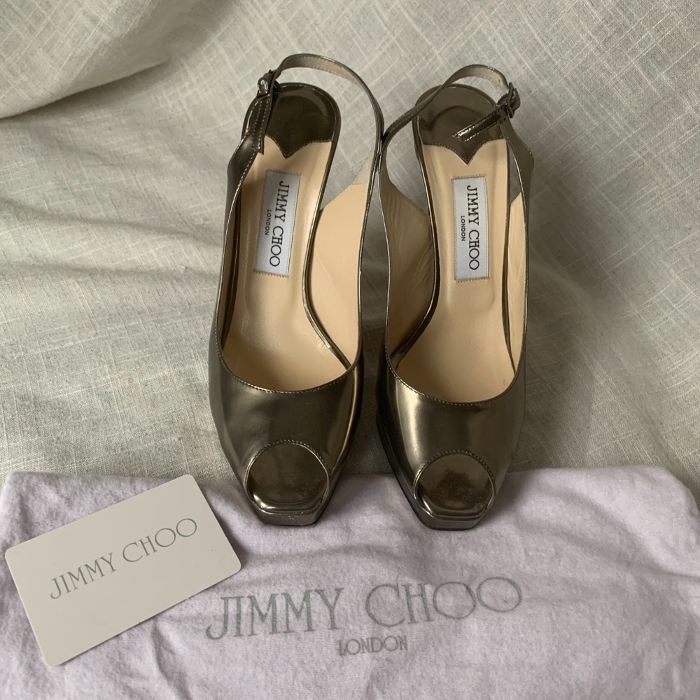 Jimmy Choo Metallic Platform slingback sandal